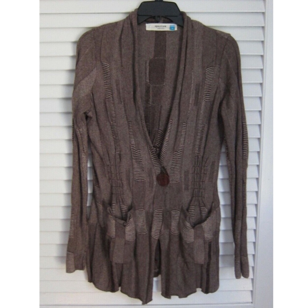 Anthropologie Sparrow Single Button Closure Cardigan in Brown sz S